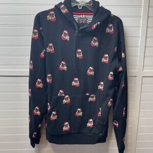 Denim & Flower Christmas Dog W/Beer Hoodie Sweatshirt